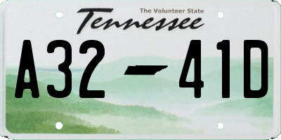 TN license plate A3241D