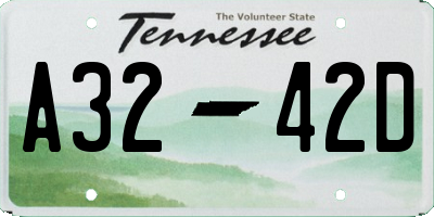 TN license plate A3242D