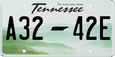 TN license plate A3242E