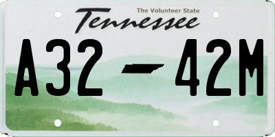 TN license plate A3242M