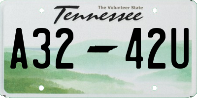 TN license plate A3242U