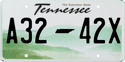 TN license plate A3242X