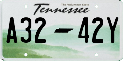 TN license plate A3242Y