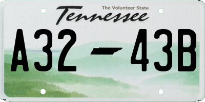 TN license plate A3243B