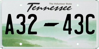TN license plate A3243C