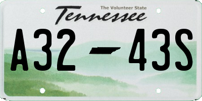 TN license plate A3243S