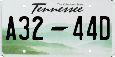 TN license plate A3244D