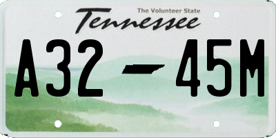 TN license plate A3245M