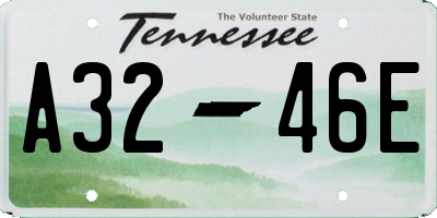 TN license plate A3246E