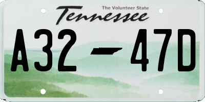 TN license plate A3247D