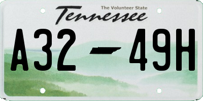 TN license plate A3249H