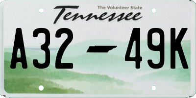TN license plate A3249K