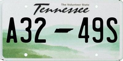 TN license plate A3249S