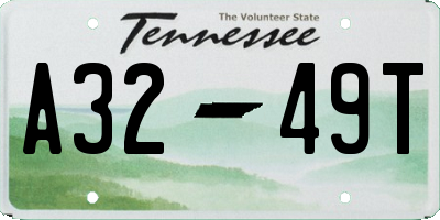 TN license plate A3249T
