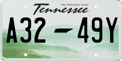 TN license plate A3249Y