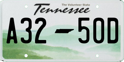 TN license plate A3250D