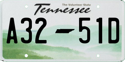 TN license plate A3251D