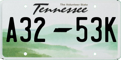 TN license plate A3253K