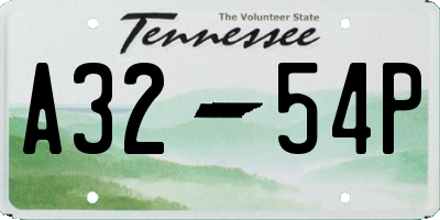 TN license plate A3254P