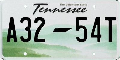 TN license plate A3254T