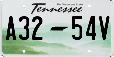 TN license plate A3254V