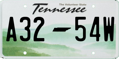 TN license plate A3254W