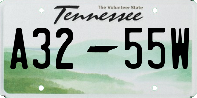 TN license plate A3255W
