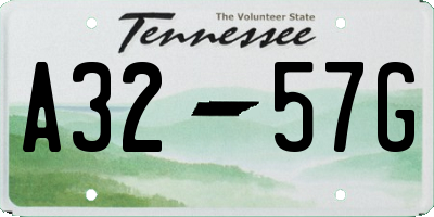 TN license plate A3257G