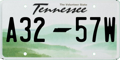 TN license plate A3257W