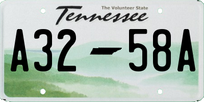 TN license plate A3258A