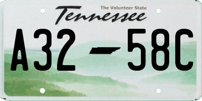 TN license plate A3258C