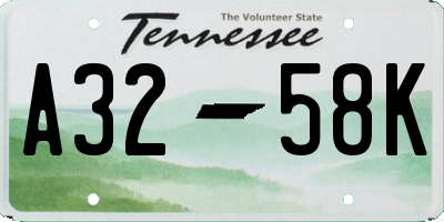 TN license plate A3258K