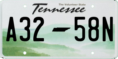 TN license plate A3258N