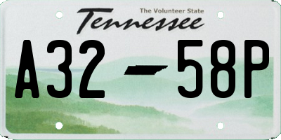 TN license plate A3258P