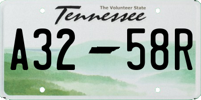 TN license plate A3258R