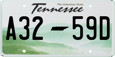 TN license plate A3259D
