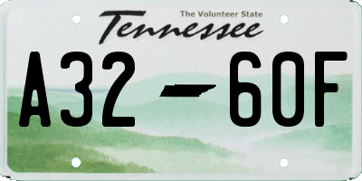 TN license plate A3260F
