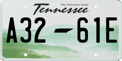 TN license plate A3261E