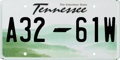 TN license plate A3261W
