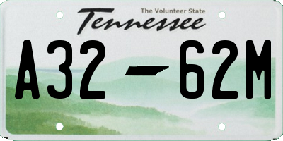 TN license plate A3262M