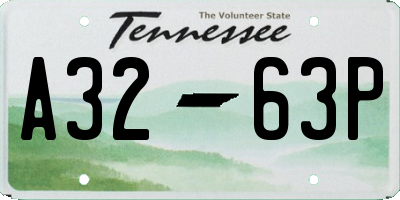 TN license plate A3263P