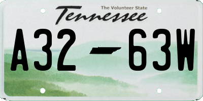 TN license plate A3263W