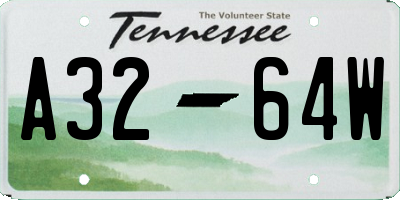 TN license plate A3264W