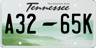 TN license plate A3265K