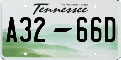 TN license plate A3266D