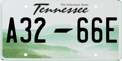 TN license plate A3266E