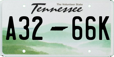 TN license plate A3266K