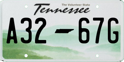 TN license plate A3267G