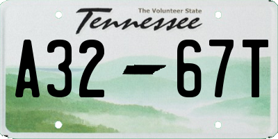 TN license plate A3267T