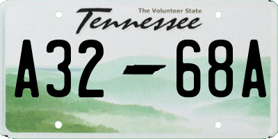 TN license plate A3268A
